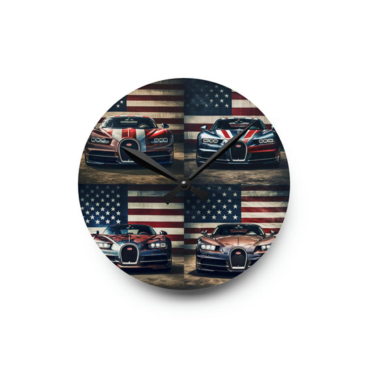 Acrylic Wall Clock Bugatti Flag 5