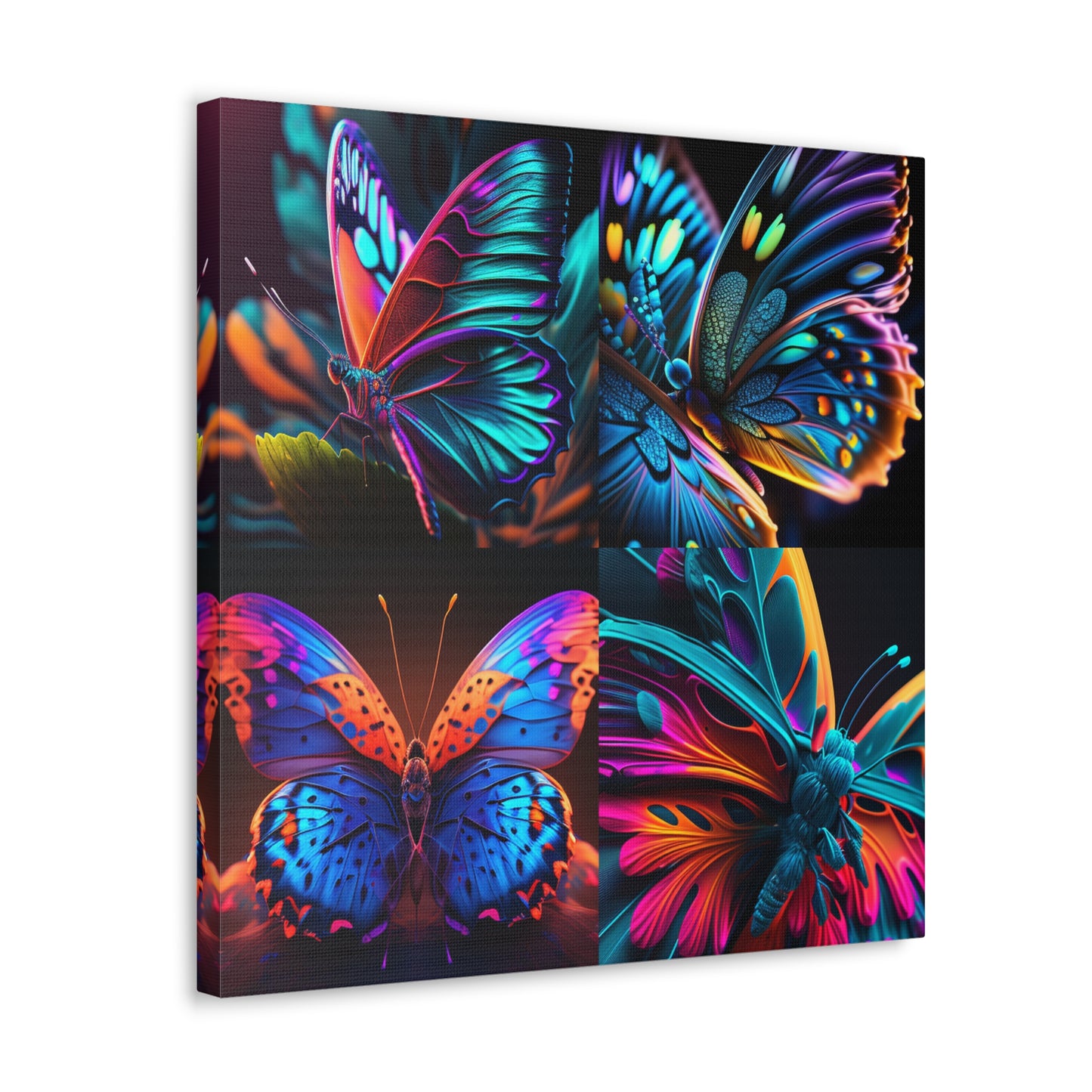 Canvas Gallery Wraps Neon Butterfly Macro 5