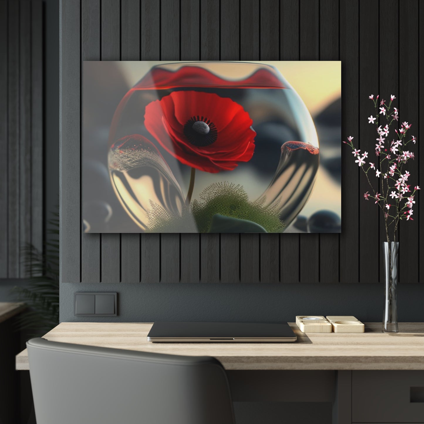 Acrylic Prints Red Anemone in a Vase 3