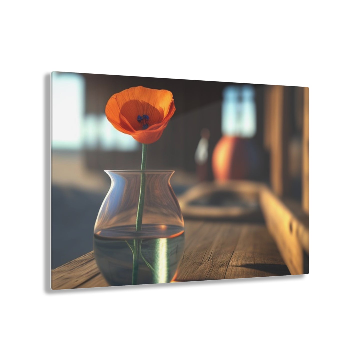 Acrylic Prints Poppy in a Glass Vase 2