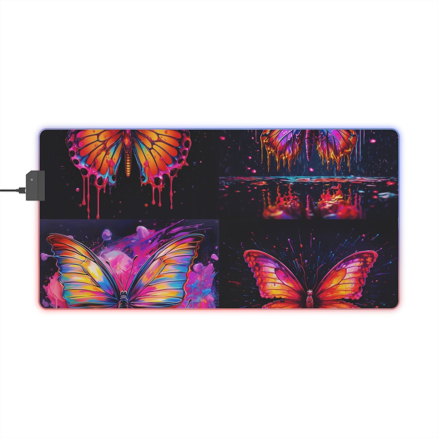 LED Gaming Mouse Pad Pink Butterfly Flair 5