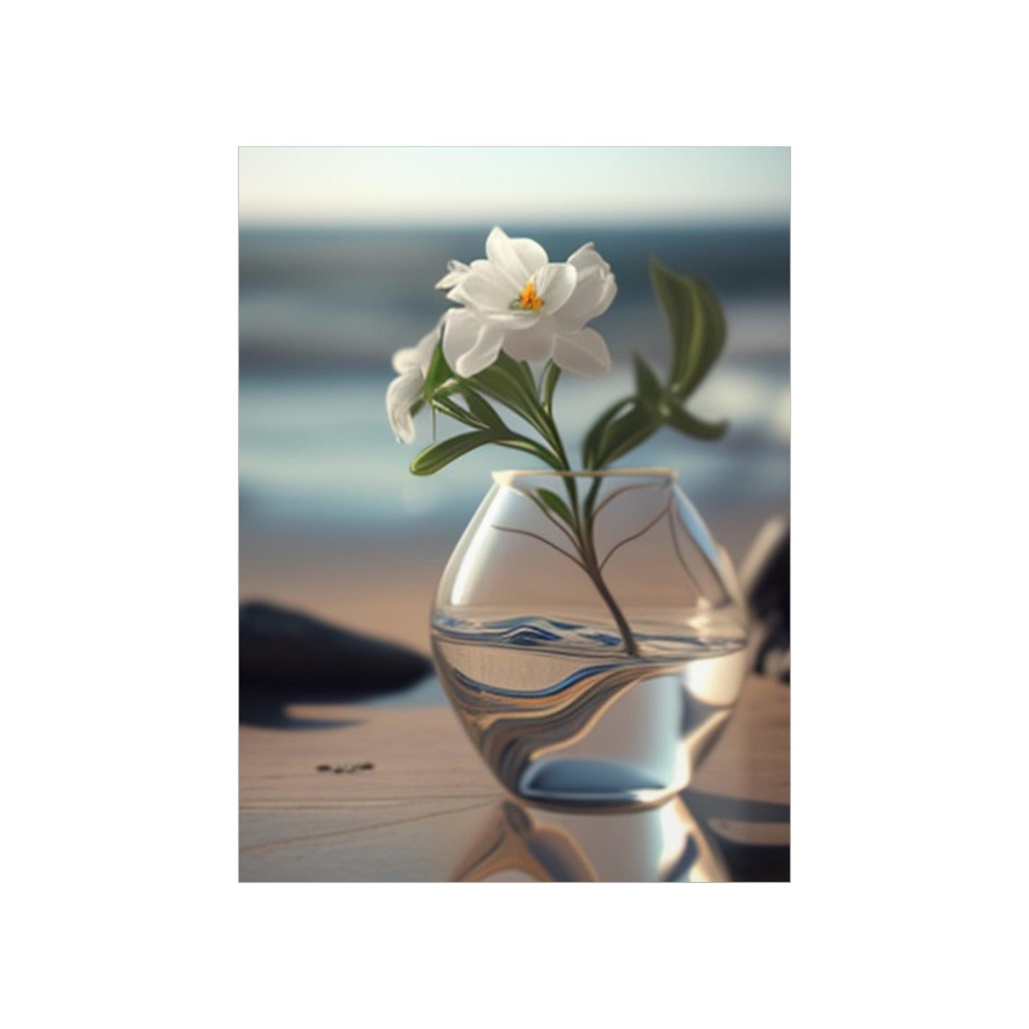 Premium Matte Vertical Posters Jasmine glass vase 3