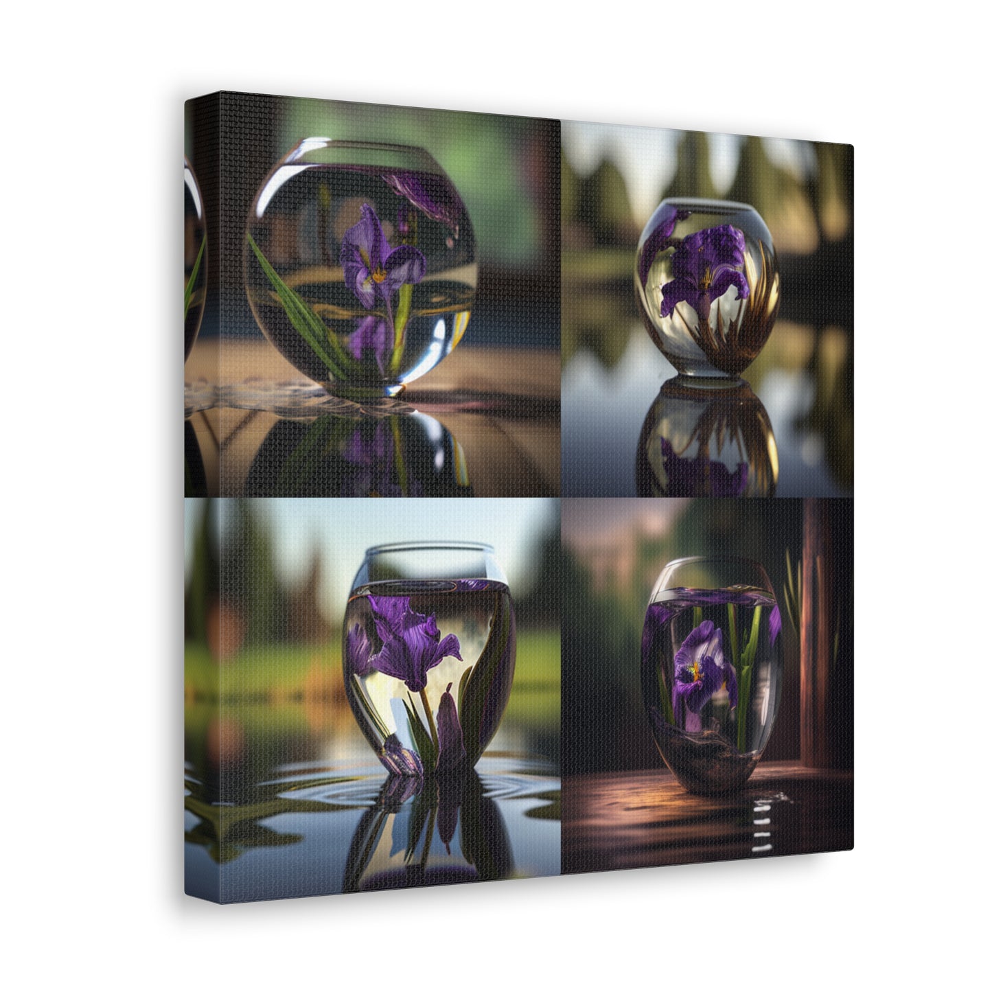 Canvas Gallery Wraps Purple Iris in a vase 5