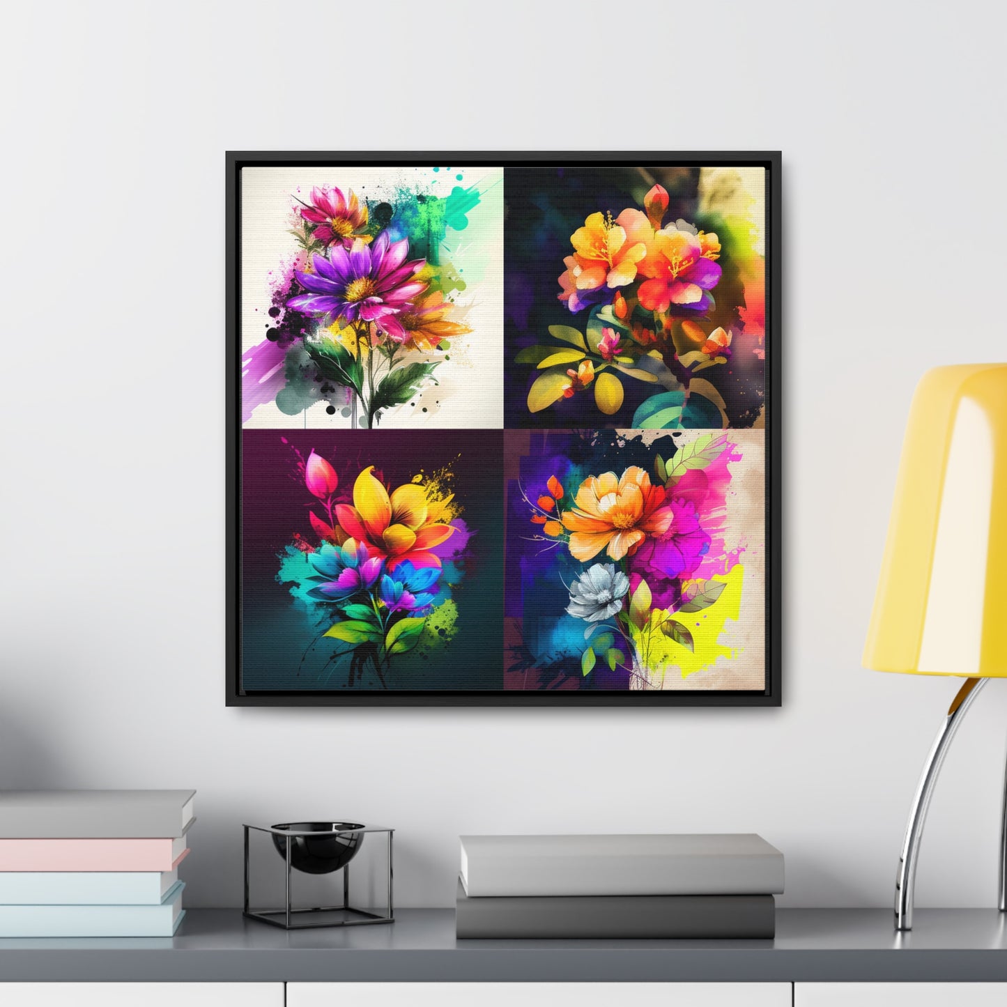 Gallery Canvas Wraps, Square Frame Bright Spring Flowers 5