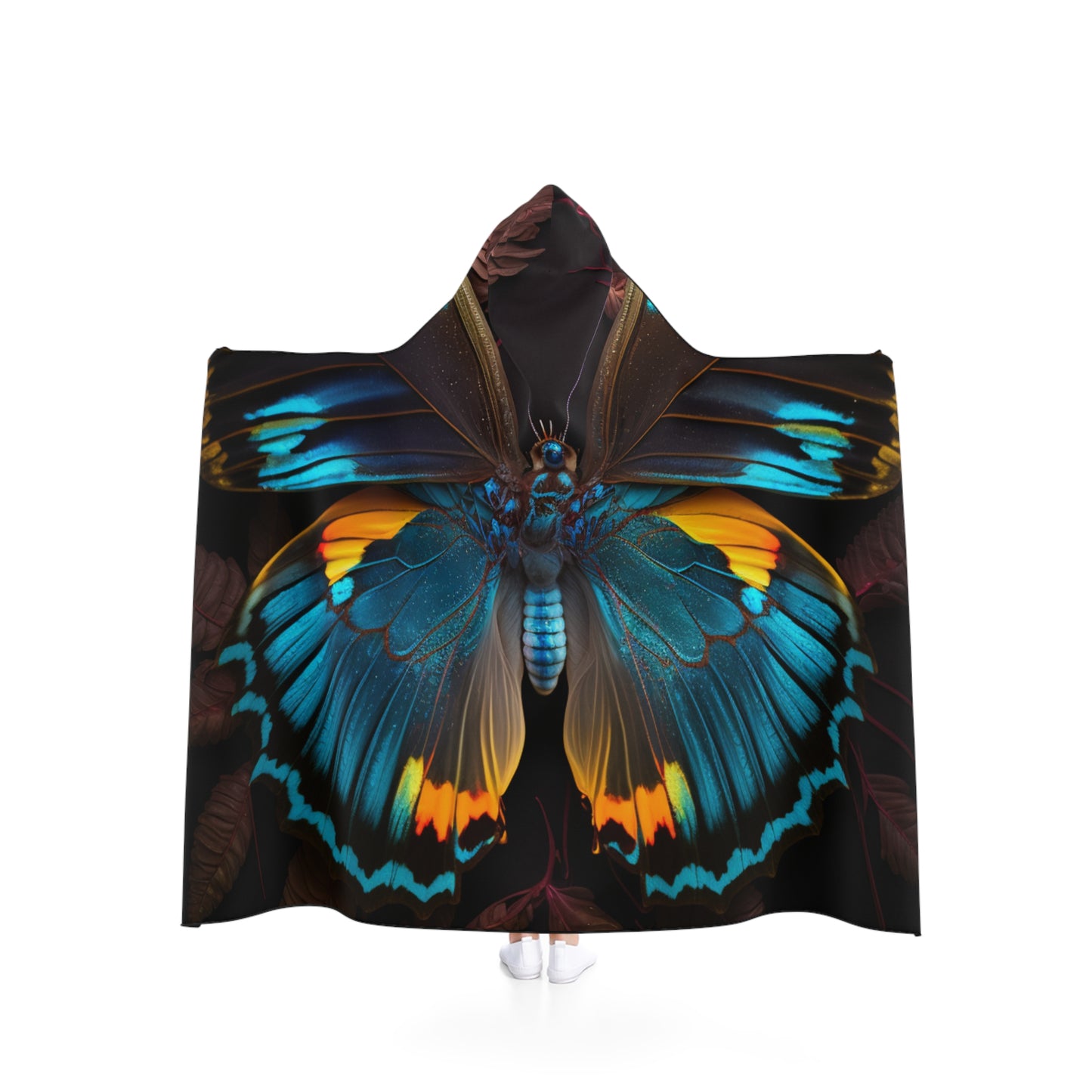 Hooded Blanket Neon Butterfly Flair 1