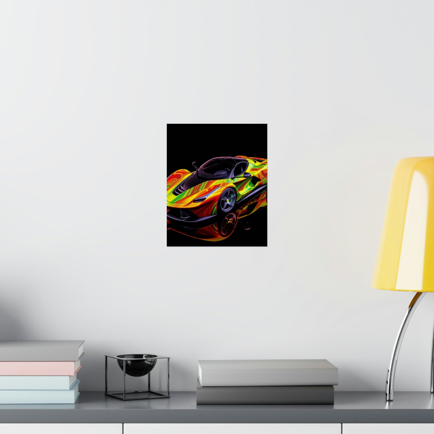 Premium Matte Vertical Posters Ferrari Neon 4