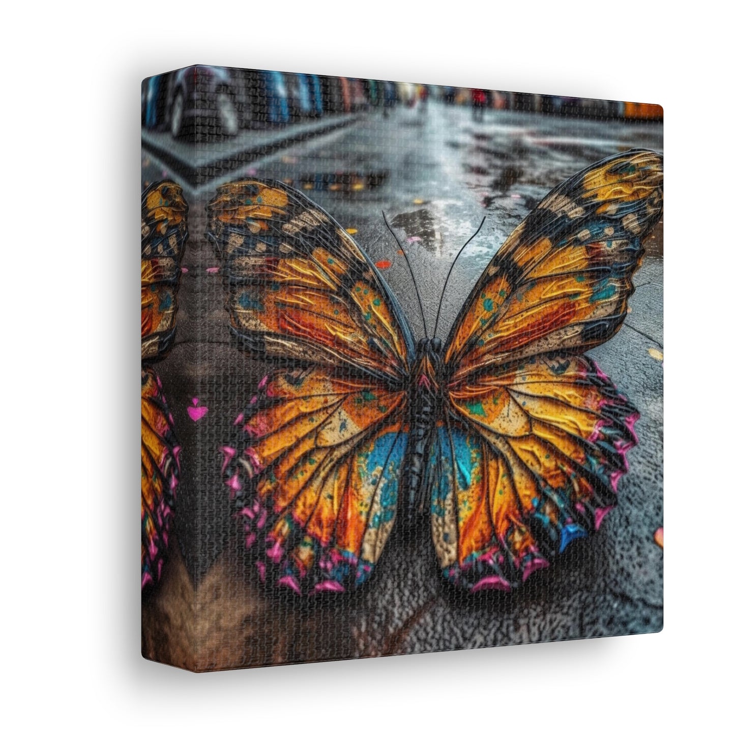 Canvas Gallery Wraps Liquid Street Butterfly 1