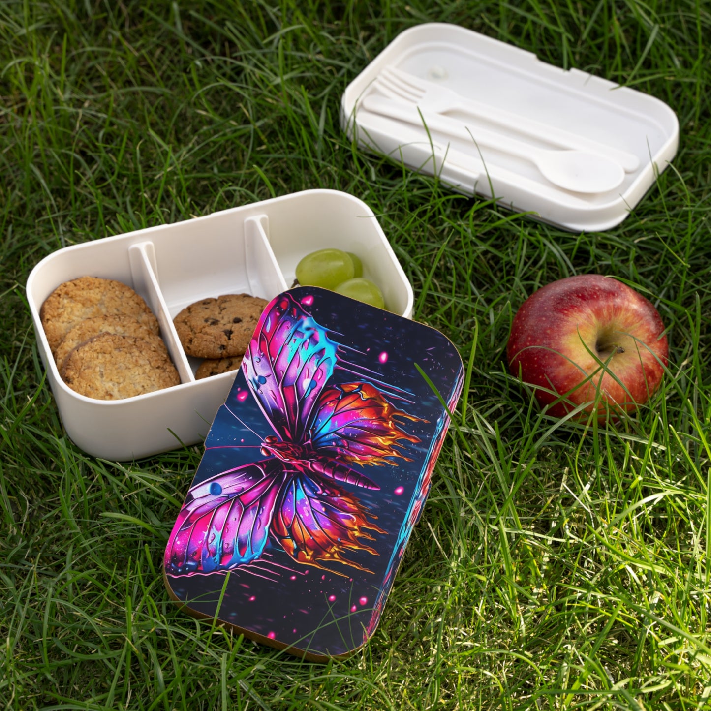 Bento Lunch Box Pink Butterfly Flair 2