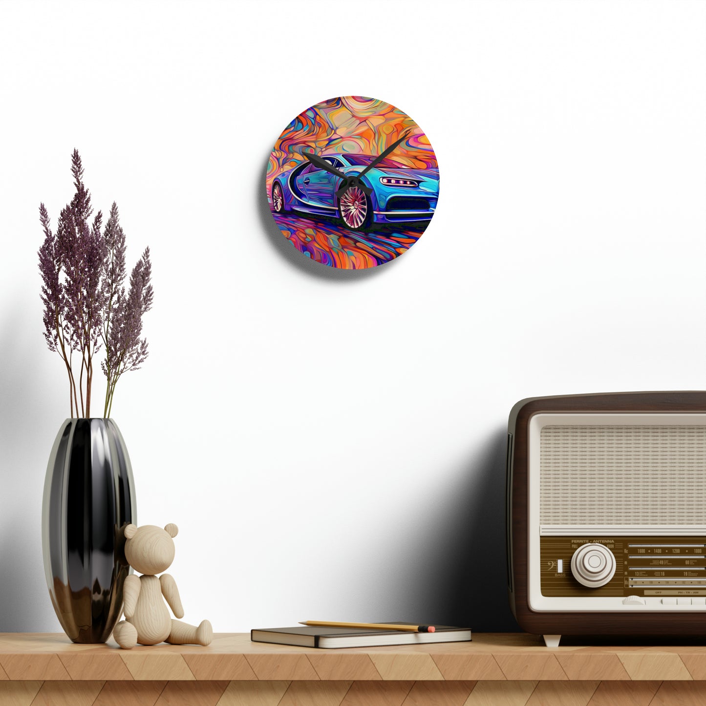 Acrylic Wall Clock Bugatti Abstract Concept 3