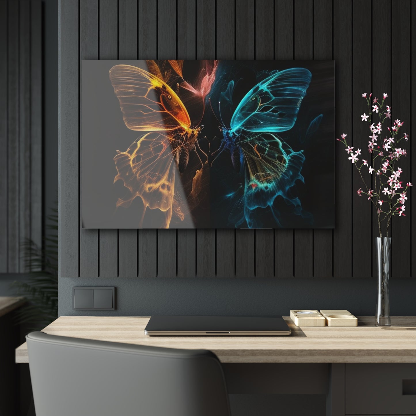 Acrylic Prints Kiss Neon Butterfly 4