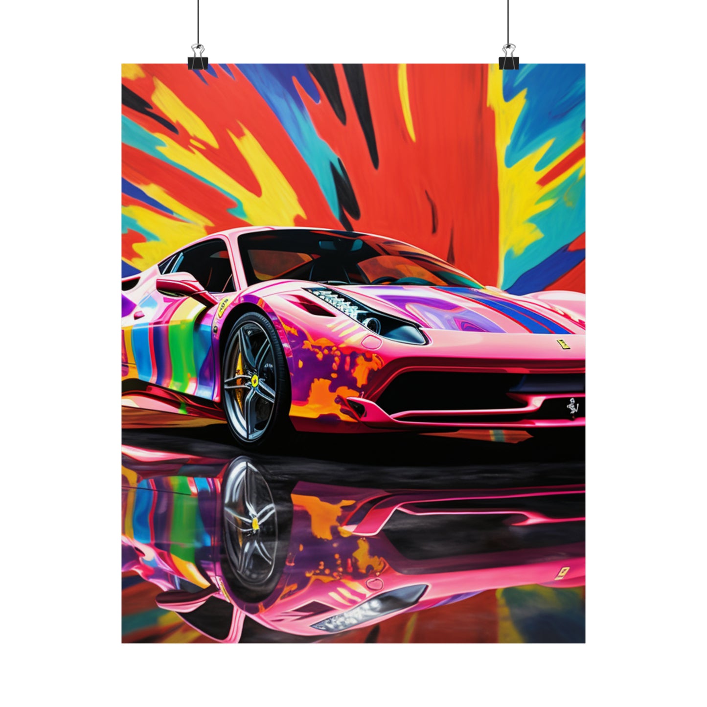 Premium Matte Vertical Posters Hyper Colorfull Ferrari 3