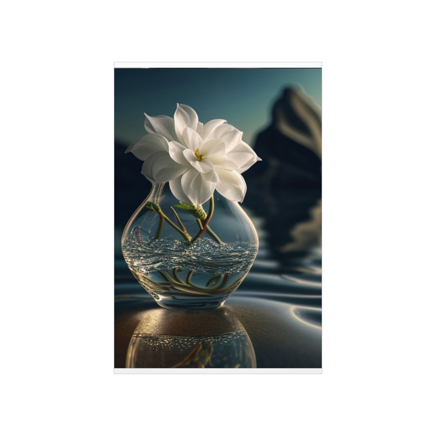 Premium Matte Vertical Posters Jasmine glass vase 4