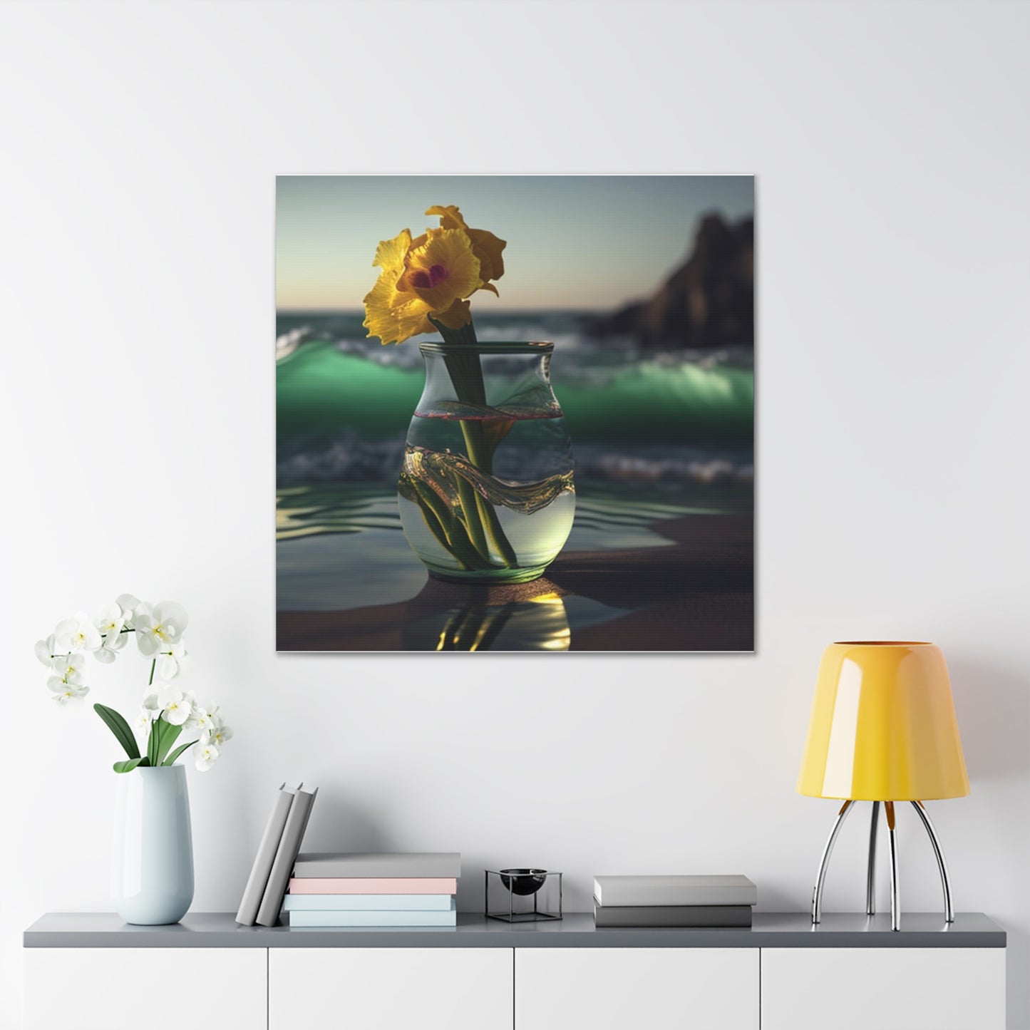 Canvas Gallery Wraps Yellow Gladiolus glass 1