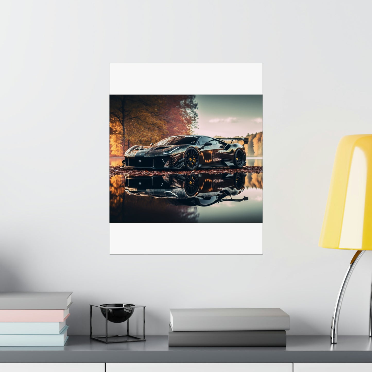 Premium Matte Vertical Posters Ferrari Lake 1