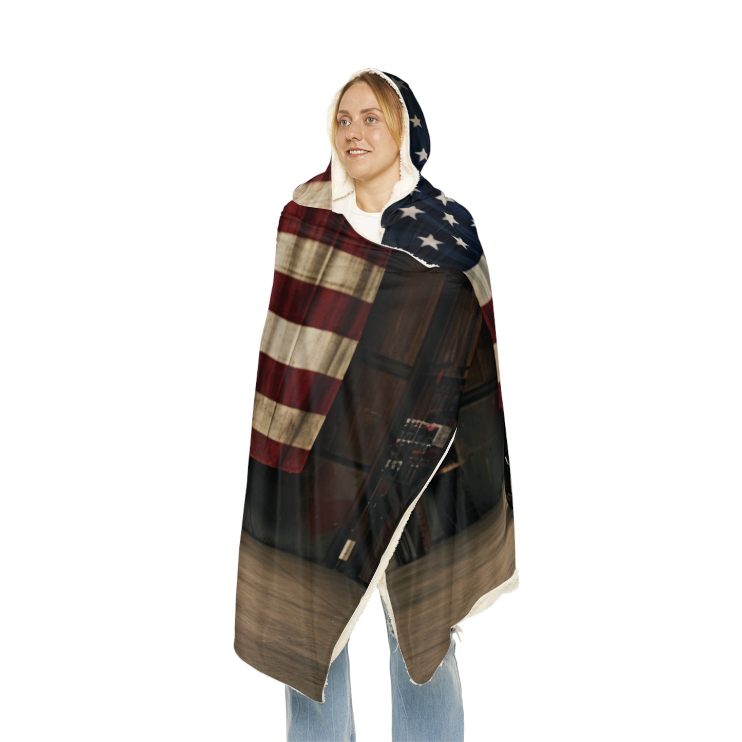 Snuggle Hooded Blanket American Flag Farrari 4