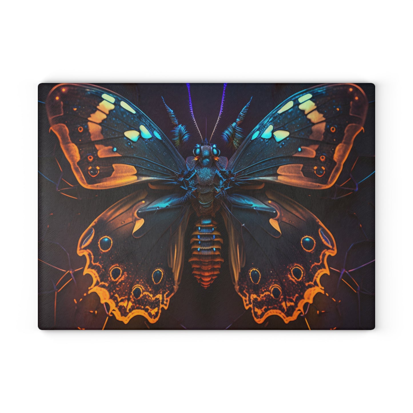 Glass Cutting Board Neon Hue Butterfly 2