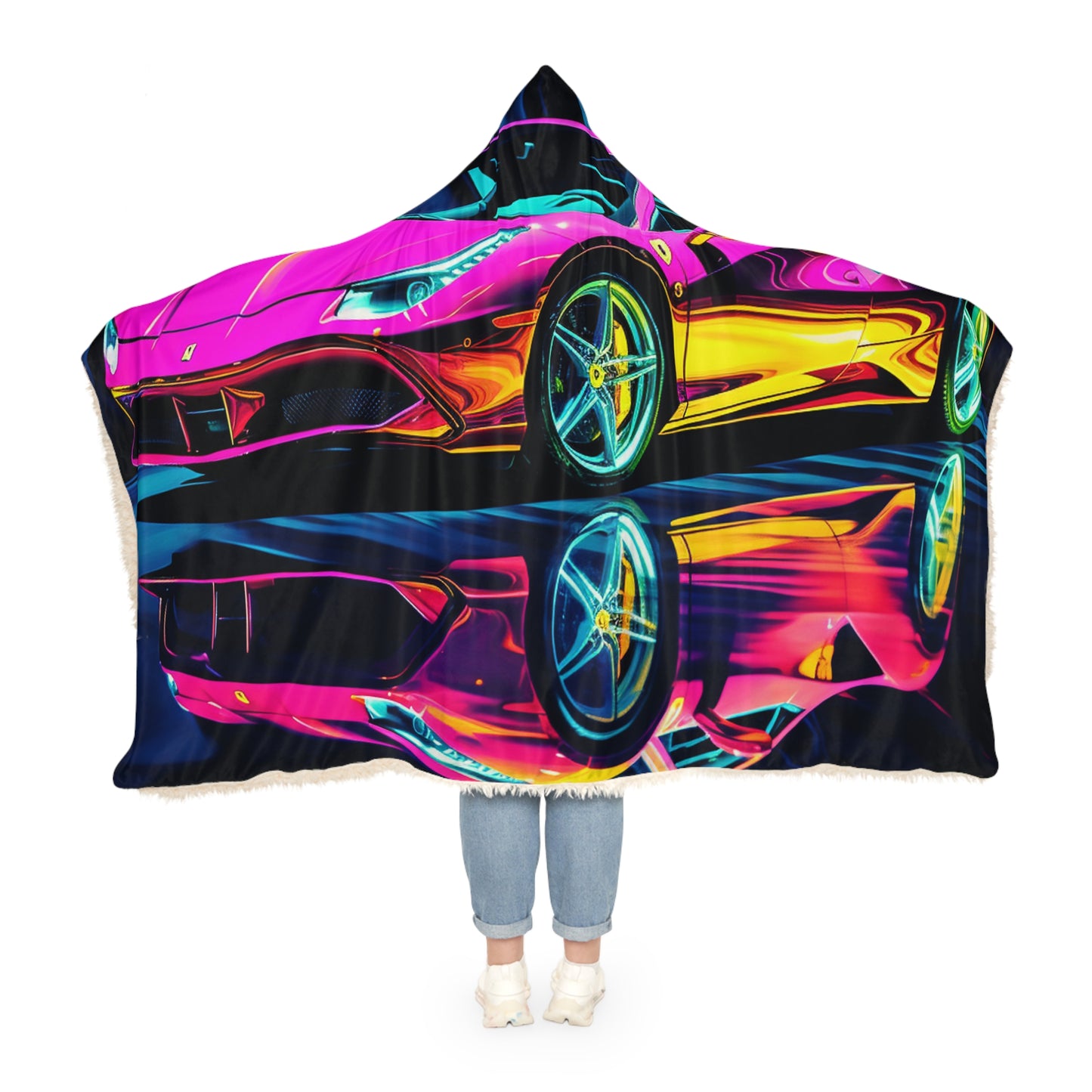 Snuggle Hooded Blanket Pink Macro Ferrari 3