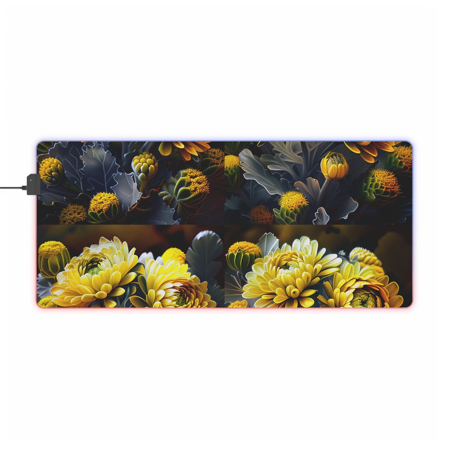 LED Gaming Mouse Pad Yellow Hermosas Flores Amarillas 5