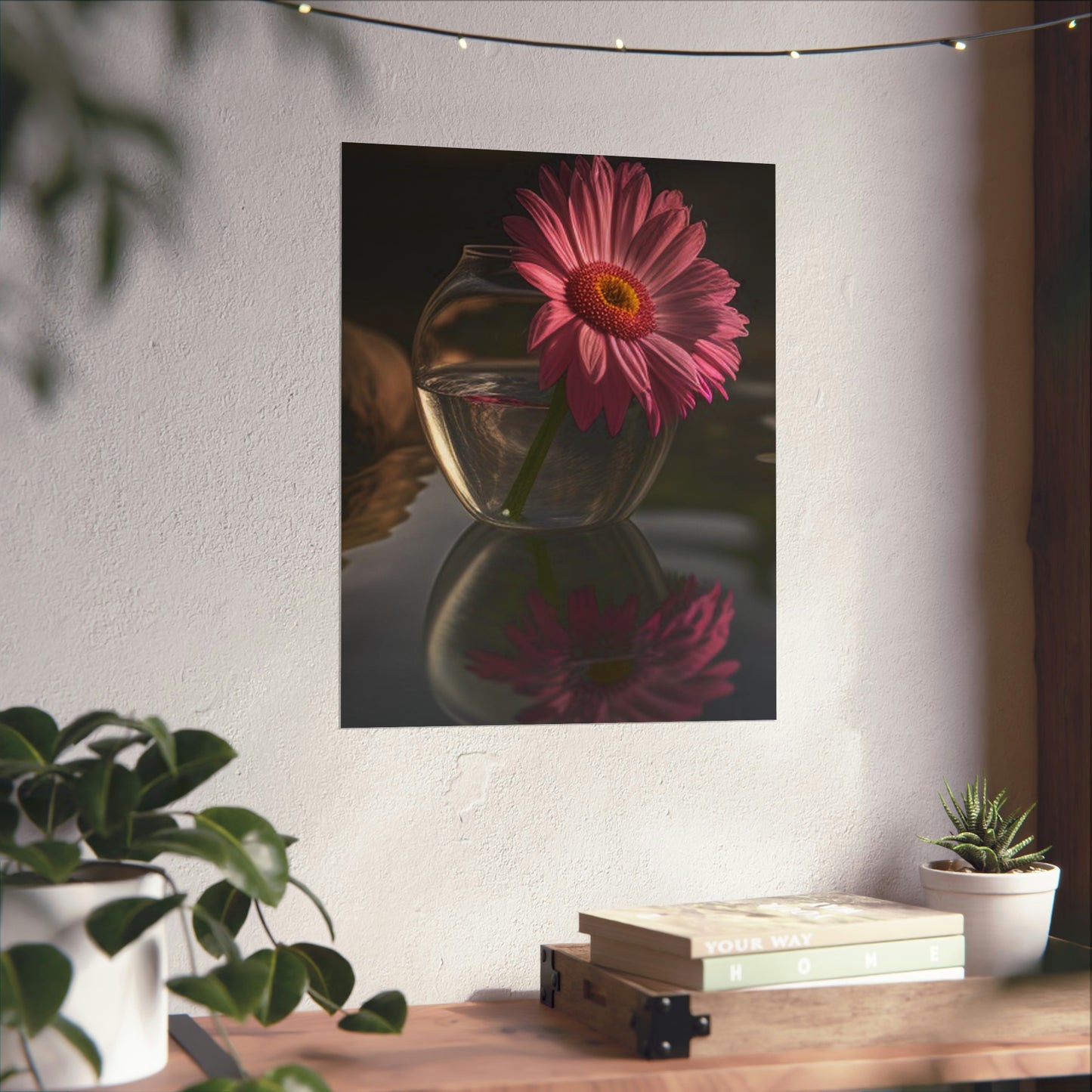 Premium Matte Vertical Posters Pink Daisy 2