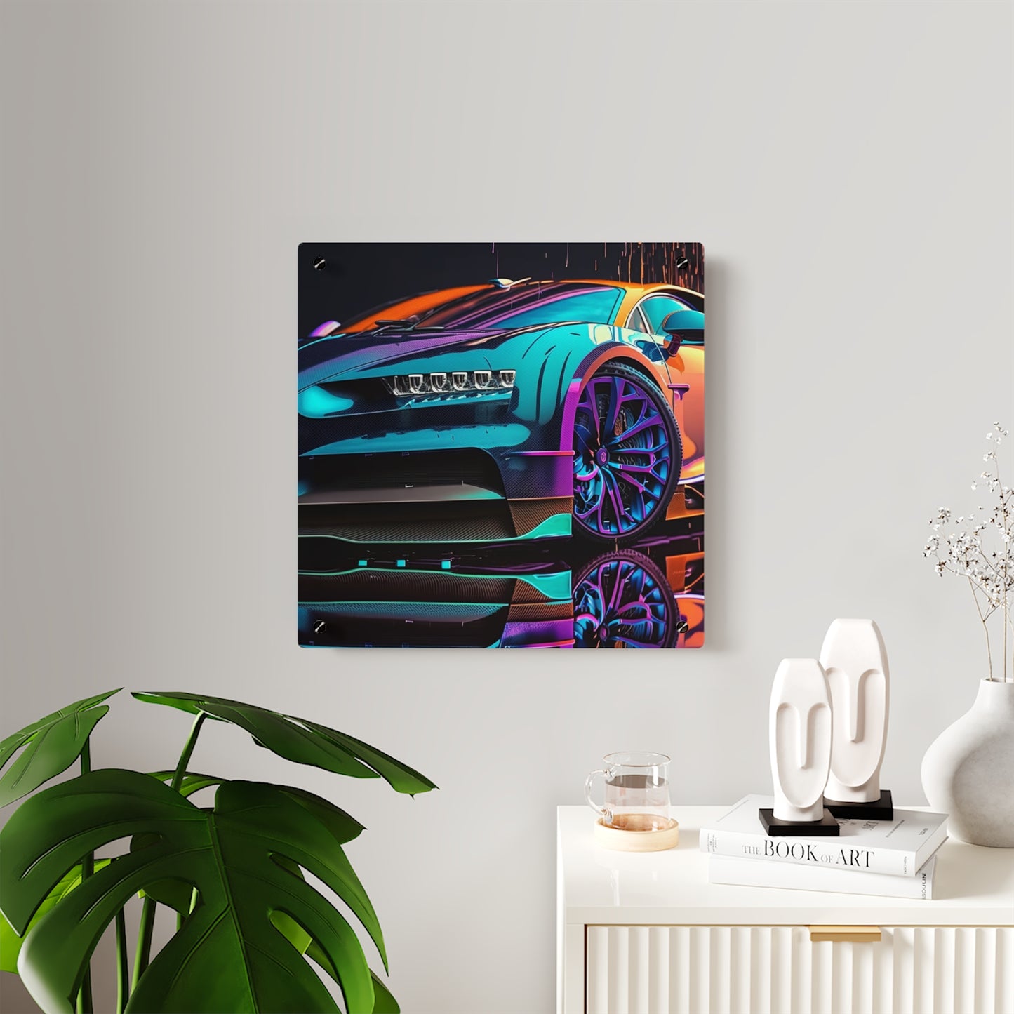 Acrylic Wall Art Panels Bugatti Neon Chiron 1