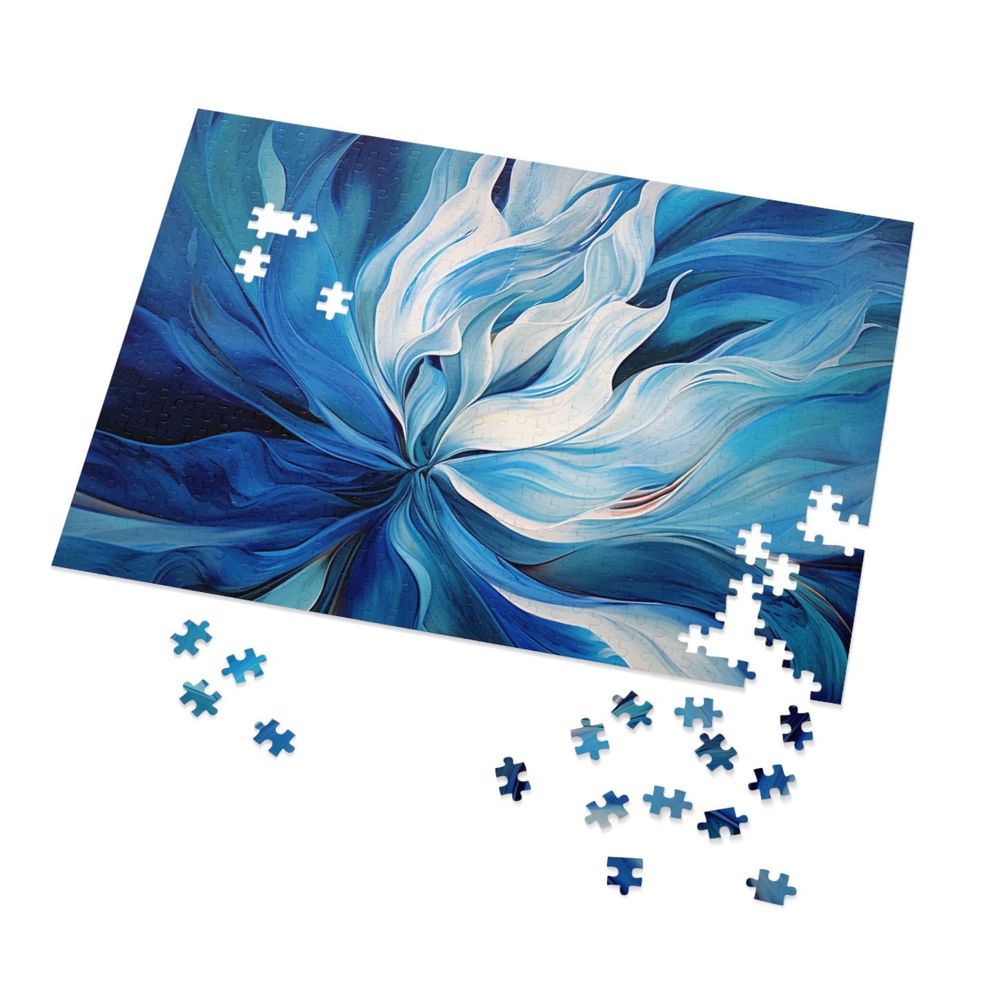 Jigsaw Puzzle (30, 110, 252, 500,1000-Piece) Blue Tluip Abstract 1