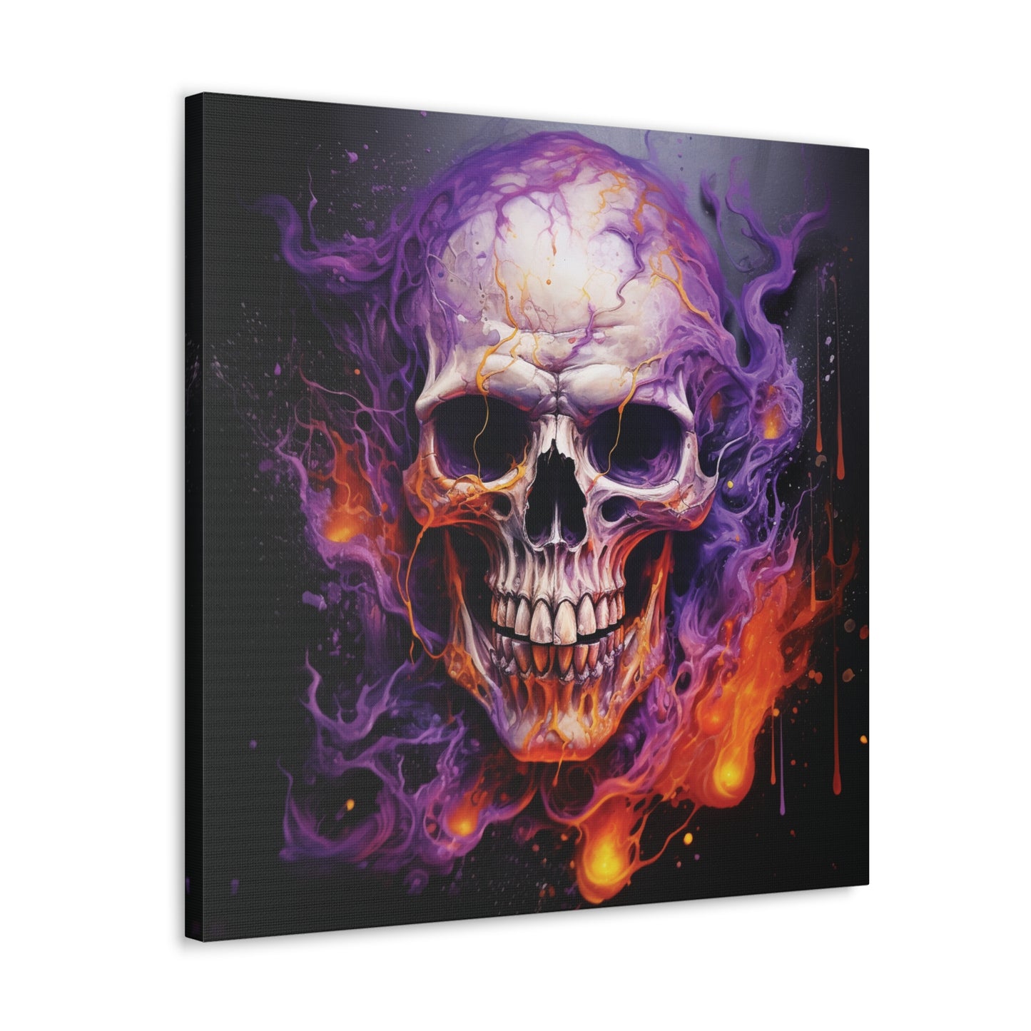 Canvas Gallery Wraps Skull Flames 2