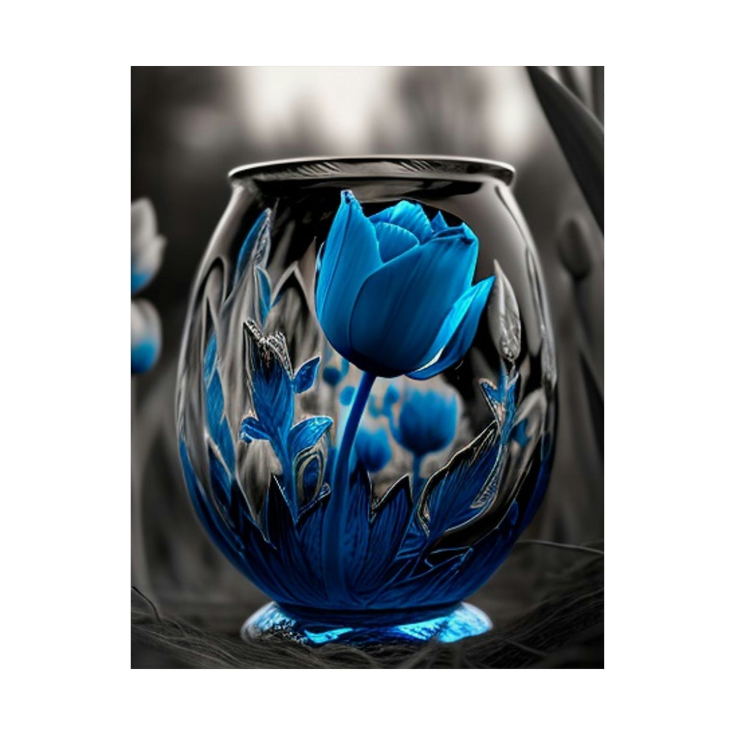 Premium Matte Vertical Posters Tulip Blue 2