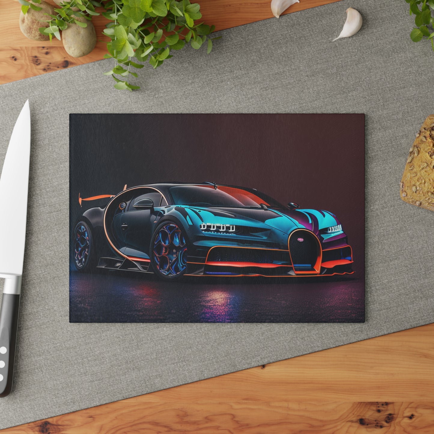 Glass Cutting Board Bugatti Chiron Super 1