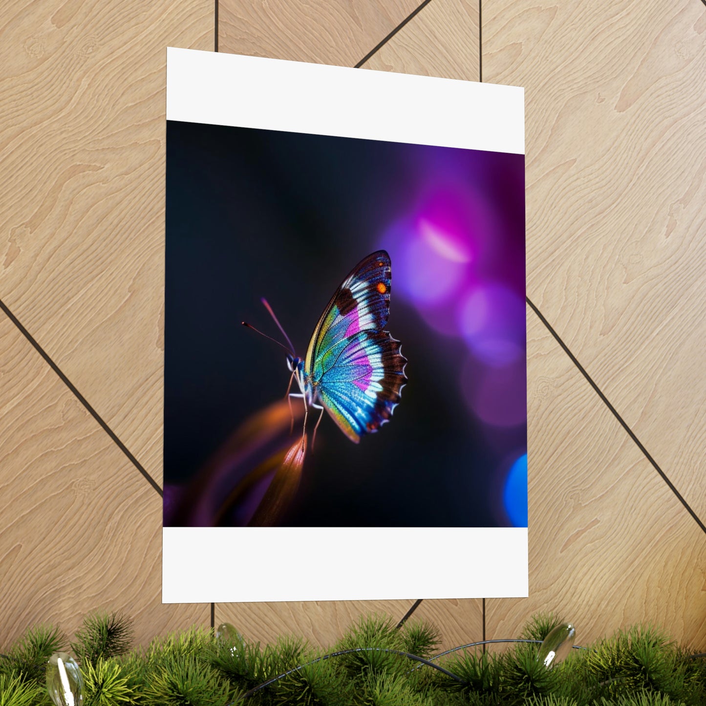 Premium Matte Vertical Posters Photo Realistic Butterfly 1