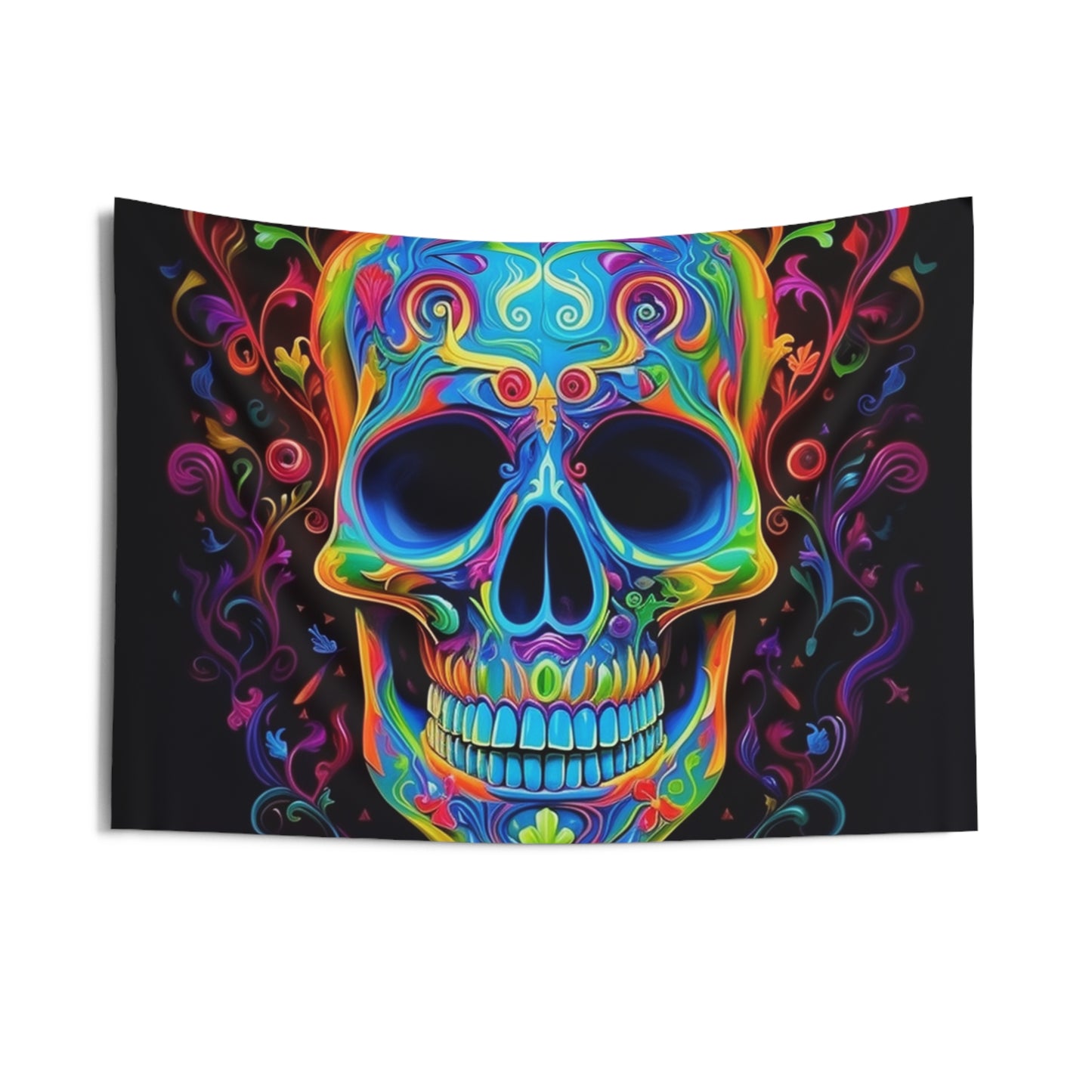 Indoor Wall Tapestries Macro Skull Color 4