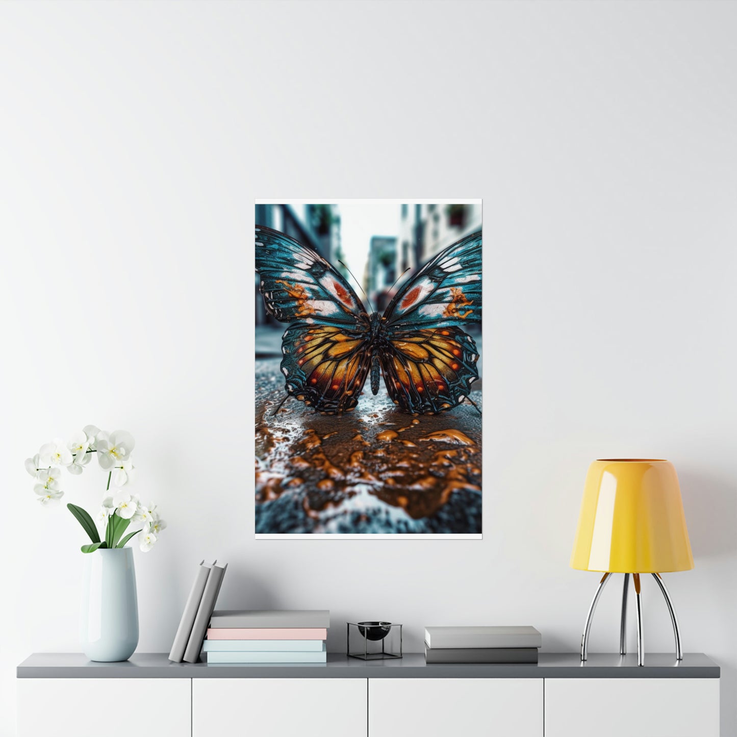 Premium Matte Vertical Posters Water Butterfly Street 3