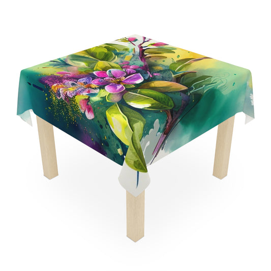 Tablecloth Mother Nature Bright Spring Colors Realistic Watercolor 1