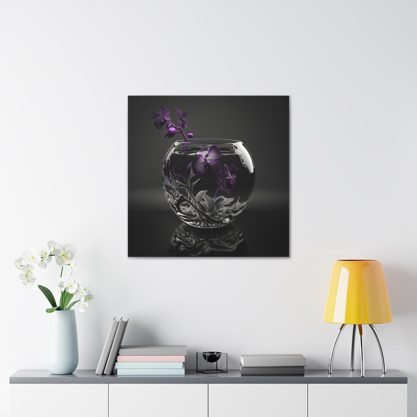 Canvas Gallery Wraps Purple Orchid Glass vase 3