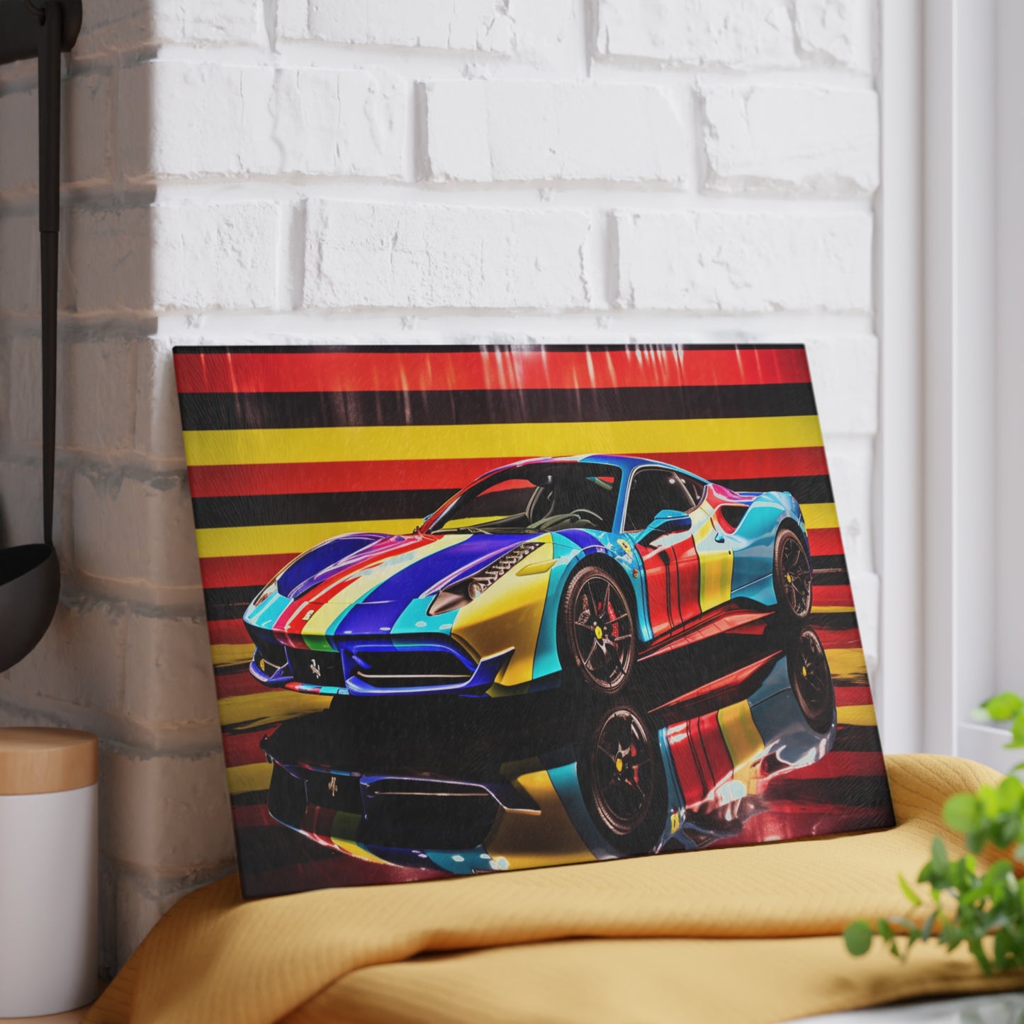 Glass Cutting Board Hyper Colorfull Ferrari 2