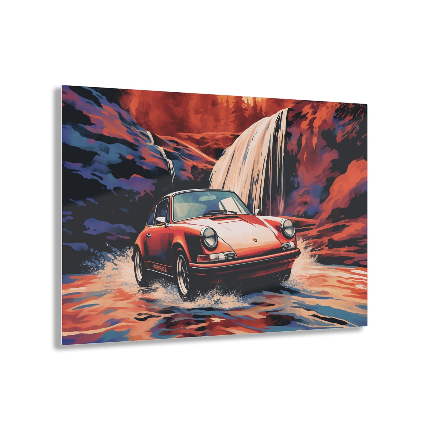 Acrylic Prints American Flag Porsche Abstract 4