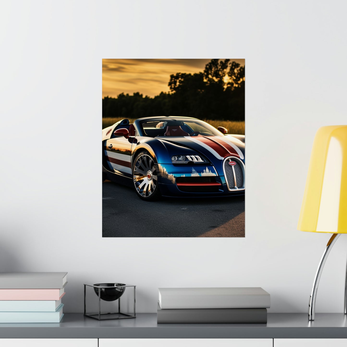 Premium Matte Vertical Posters Bugatti Flag American 3