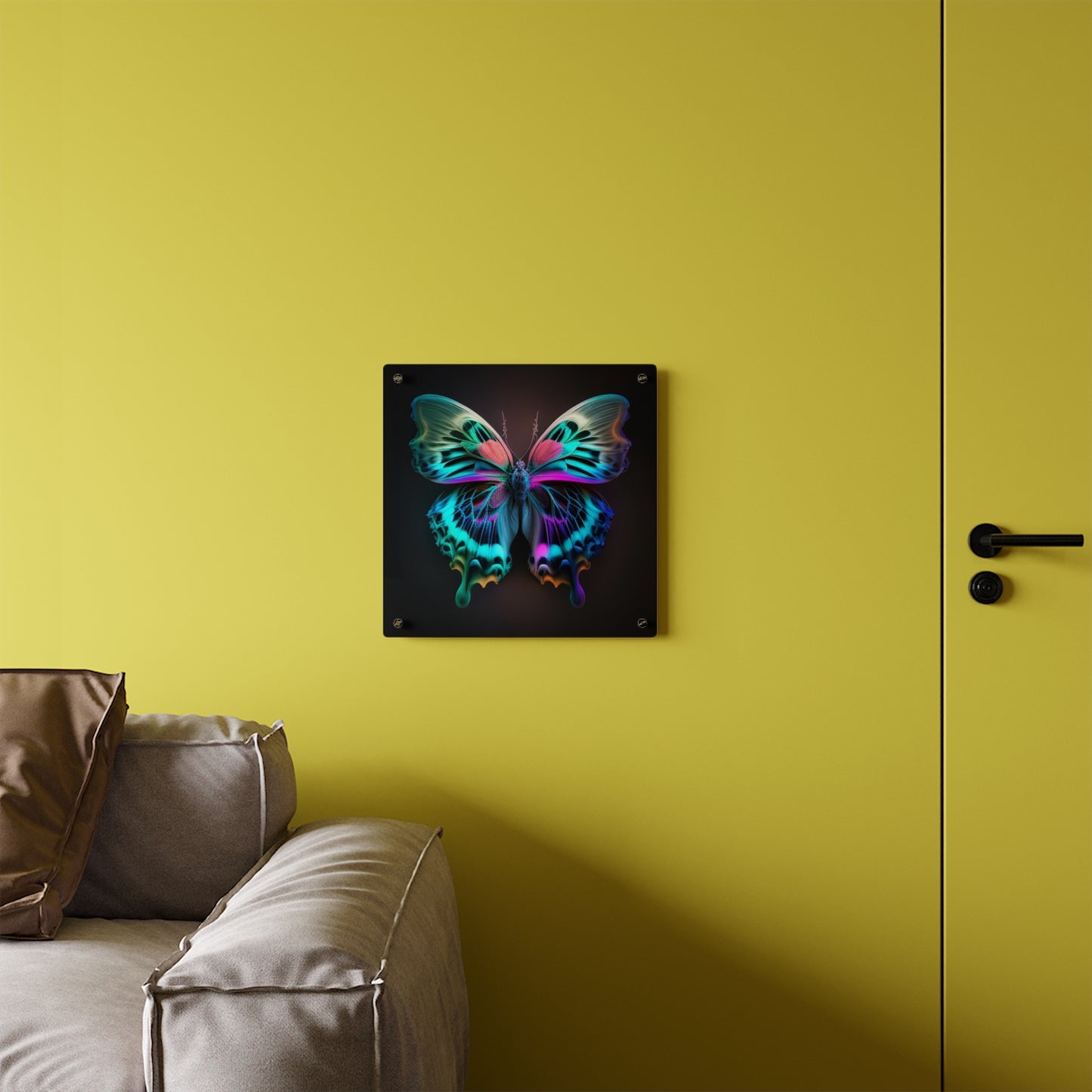 Acrylic Wall Art Panels Neon Butterfly Fusion 1