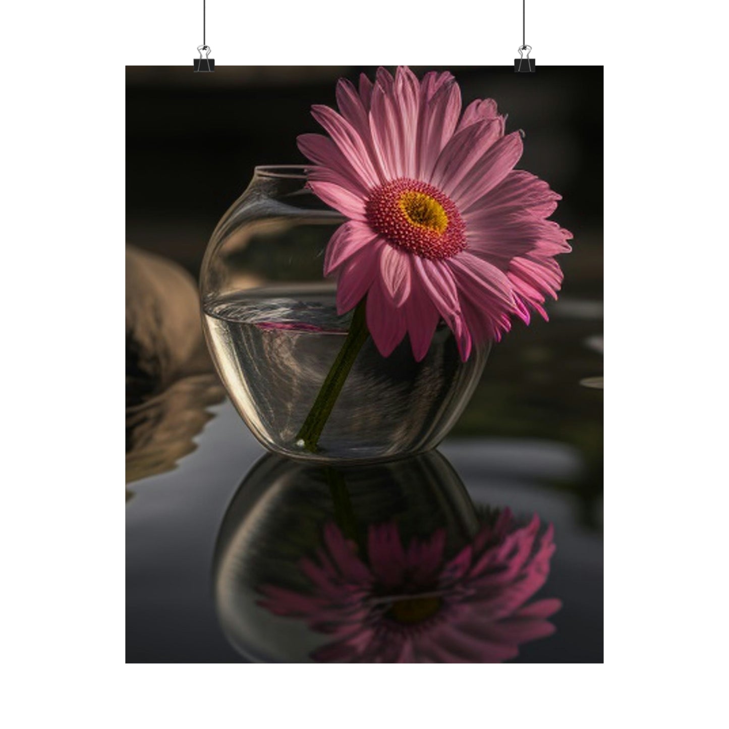 Premium Matte Vertical Posters Pink Daisy 2