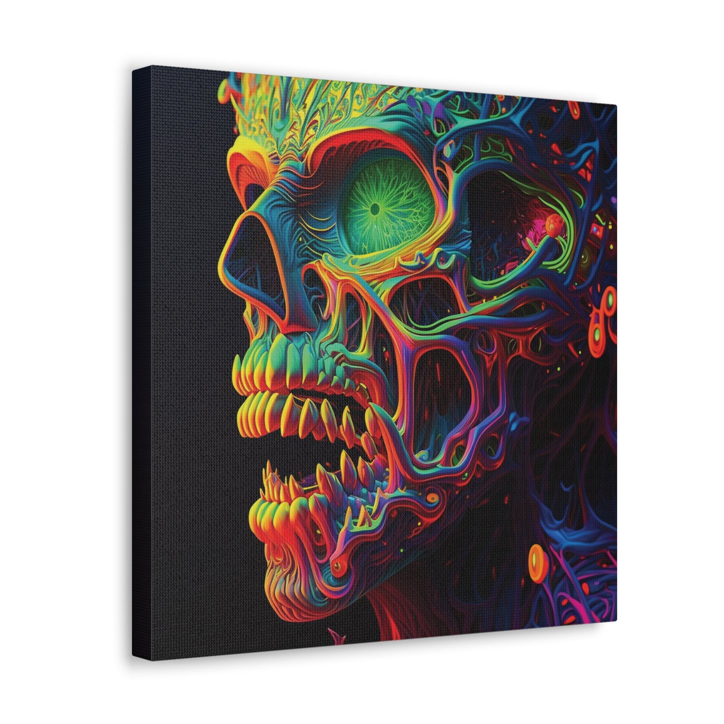 Canvas Gallery Wraps Florescent Skull Death 1