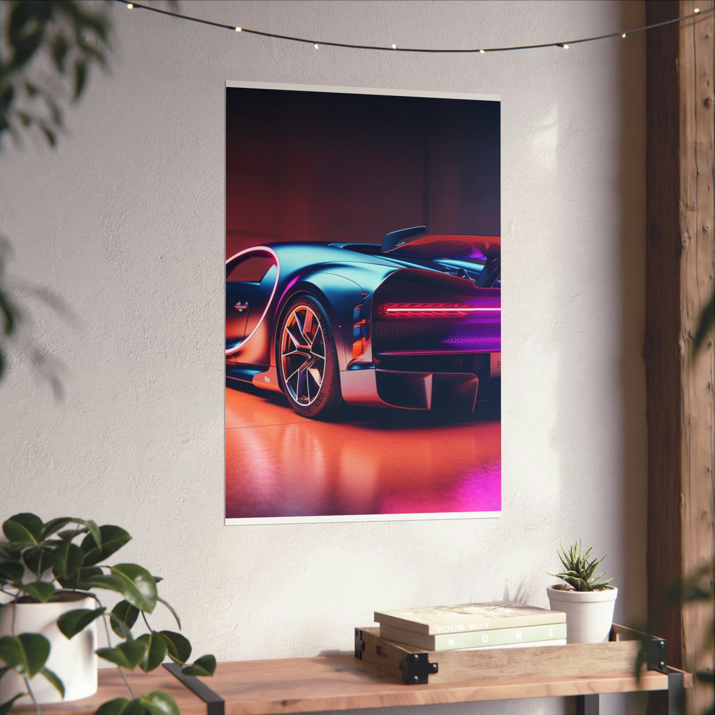 Premium Matte Vertical Posters Hyper Bugatti Neon Chiron 2