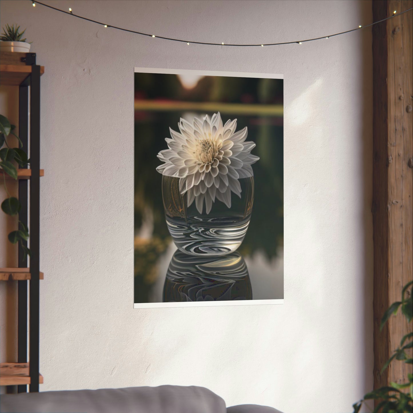 Premium Matte Vertical Posters White Dahlia 2