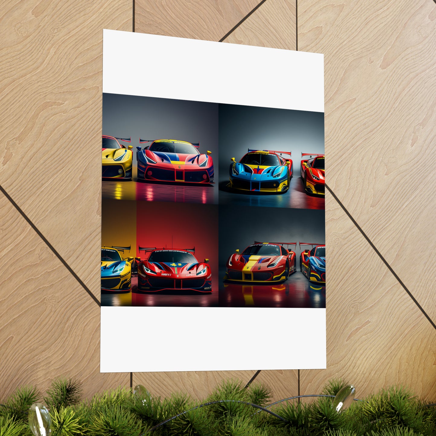 Premium Matte Vertical Posters Ferrari Red Blue 5