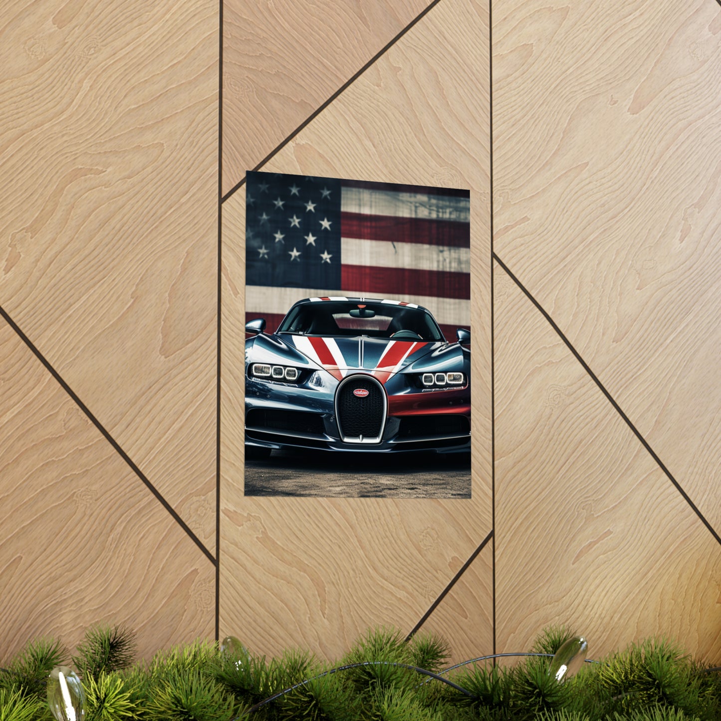 Premium Matte Vertical Posters Bugatti Flag 2