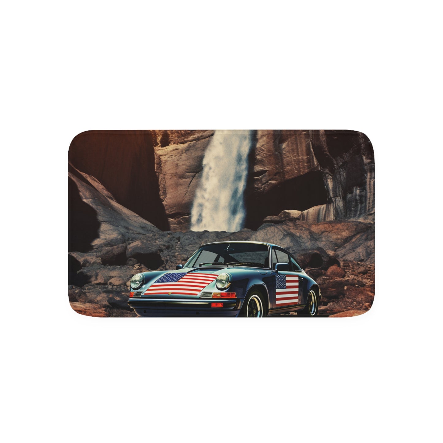 Memory Foam Bath Mat American Flag Porsche Abstract 2