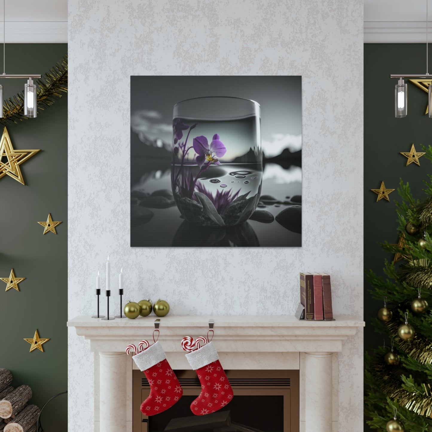 Canvas Gallery Wraps Purple Orchid Glass vase 2