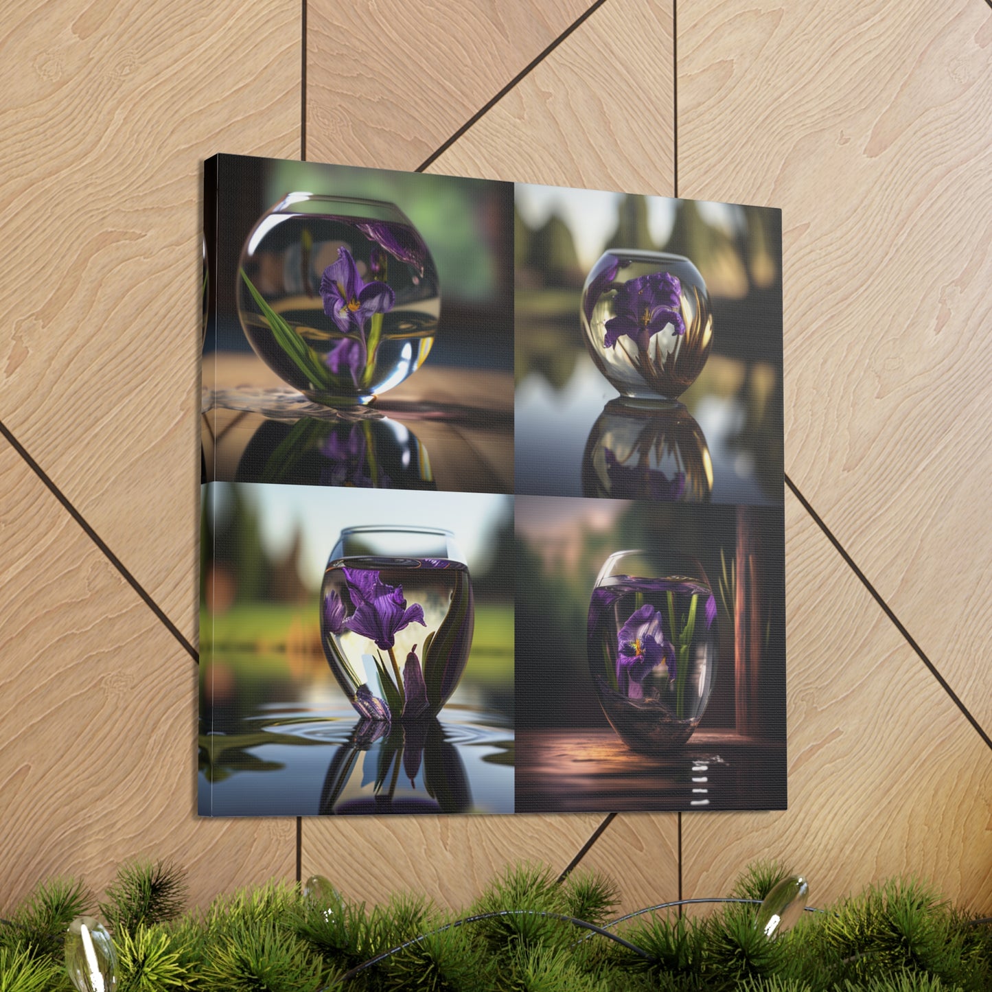 Canvas Gallery Wraps Purple Iris in a vase 5