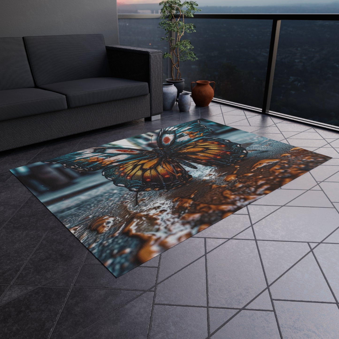 Outdoor Rug  Water Butterfly Street 3