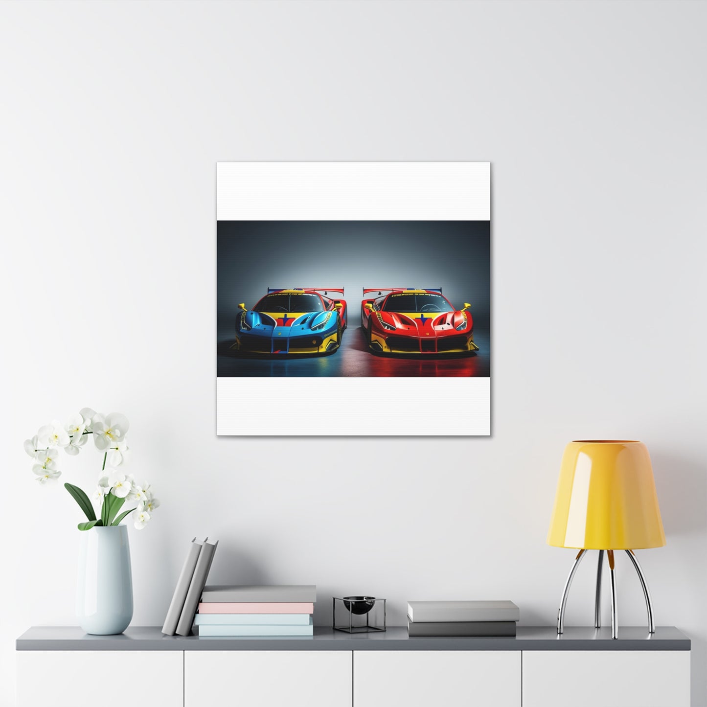 Canvas Gallery Wraps Ferrari Red Blue 2