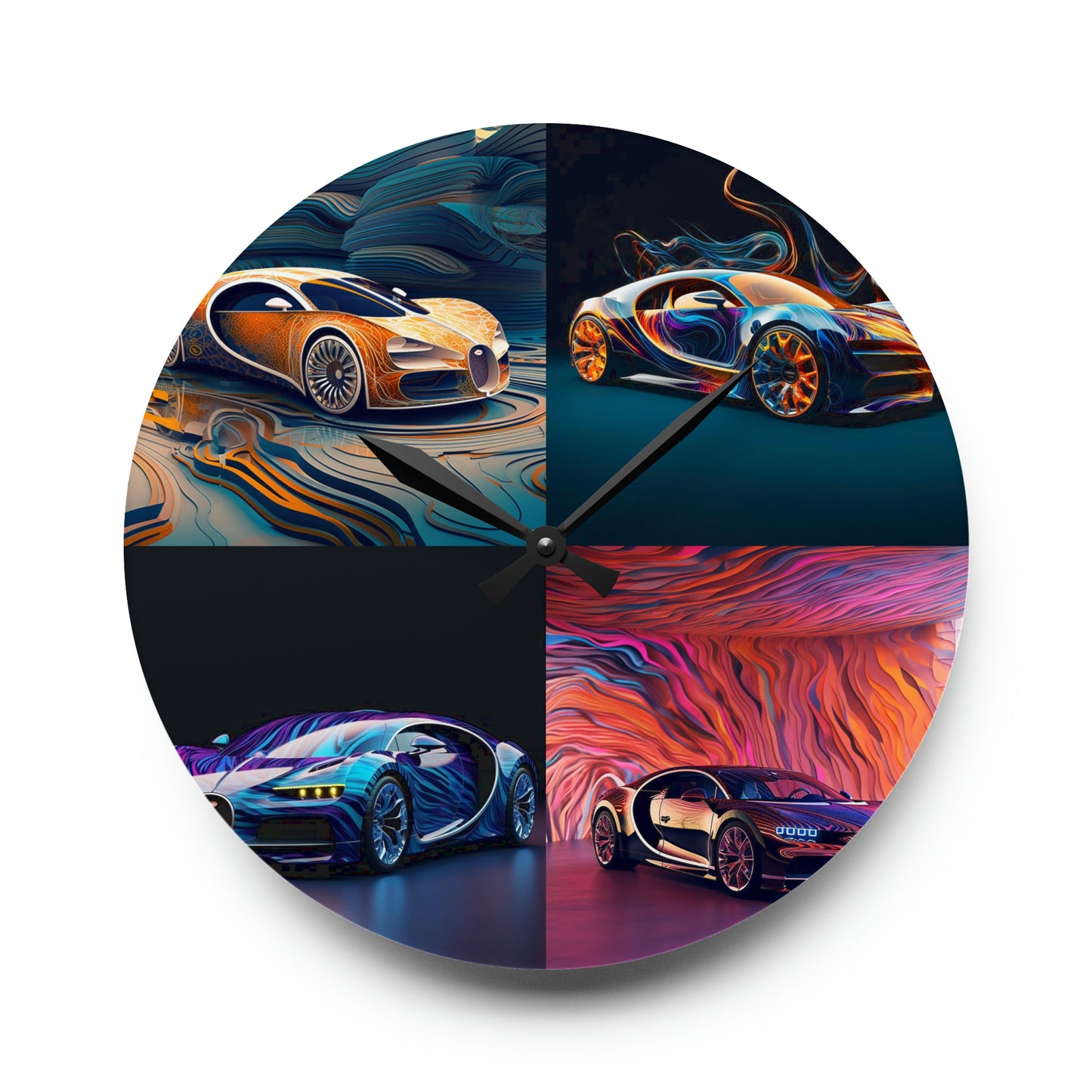 Acrylic Wall Clock Bugatti Abstract Flair 5