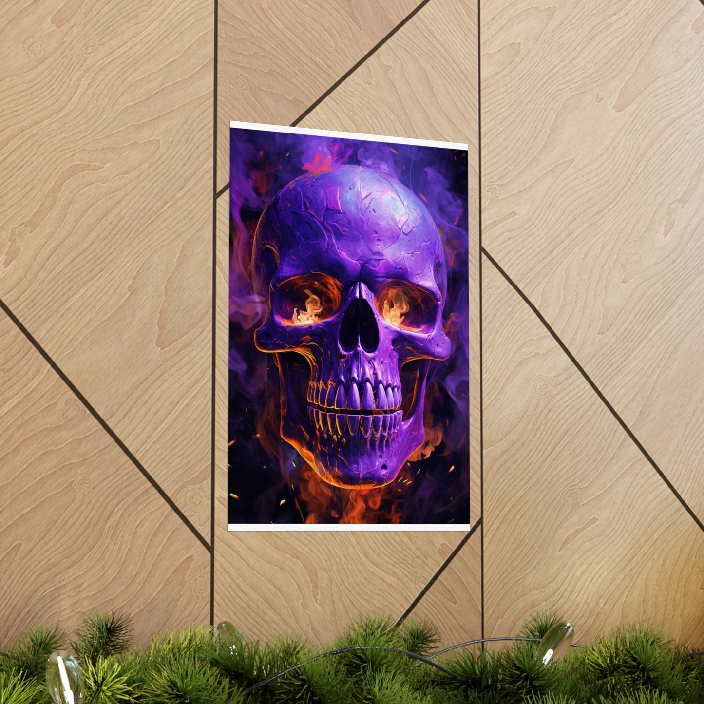 Premium Matte Vertical Posters Skull Flames 1